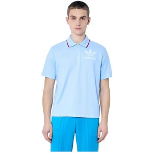 Adidas - X Wales Bonner - Poloshirt - Lichtblauw - Katoen/Polyester