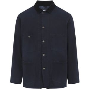 Maison Margiela, Heren, Jassen, Blauw, Maat: M Katoen,