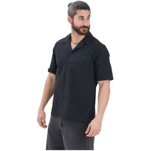 Adidas Originals - Overhemd - Zwart - Seersucker - Korte Mouwen