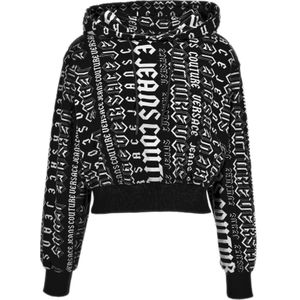 Versace Jeans Couture, Dames, Sweatshirts & Hoodies, Zwart, Maat: 2XS Katoen,