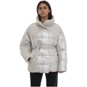 Emporio Armani Ea7, Dames, Jassen, Grijs, Maat: L Leer,