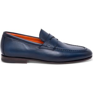 Santoni, Heren, Schoenen, Blauw, Maat: 39 1/2 EU Leer,