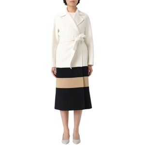 Max Mara Studio, Dames, Mantels, Wit, Maat: M Wol,