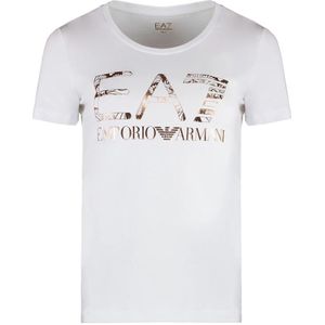 Emporio Armani Ea7, Dames, Tops, Wit, Maat: 2XS Katoen,