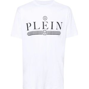 Philipp Plein, Heren, Tops, Wit, Maat: M Katoen,