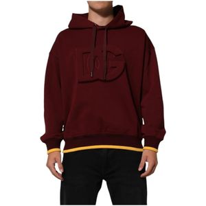Dolce & Gabbana, Heren, Sweatshirts & Hoodies, Rood, Maat: L Katoen,