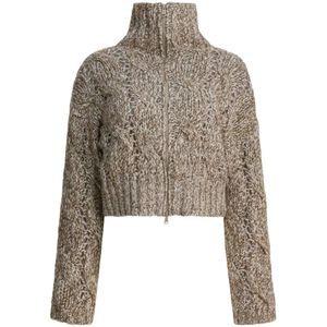 Brunello Cucinelli, Dames, Truien, Beige, Maat: S Wol,