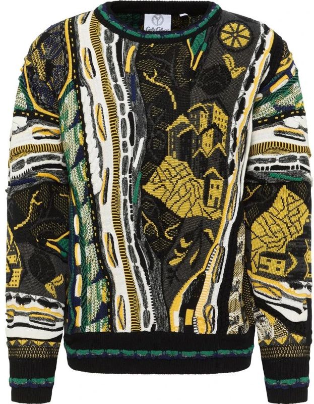 Carlo Colucci - Moderne 3D Jacquard Sweater - Veelkleurig - Heren