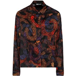 Just Cavalli, Dames, Blouses & Shirts, Veelkleurig, Maat: M Viscose,