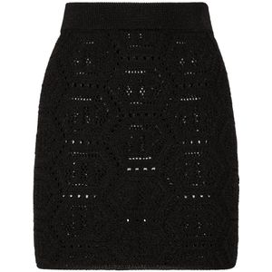 Philipp Plein, Dames, Rokken, Zwart, Maat: L Wol,