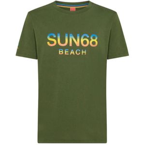 Sun68, Heren, Tops, Groen, Maat: S Katoen,