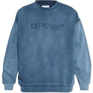 Off White, Heren, Sweatshirts & Hoodies, Blauw, Maat: L Katoen,