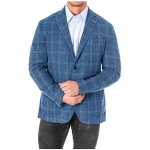 La Martina - Long Sleeve Americana Jacket - Blauw - Heren - Katoen