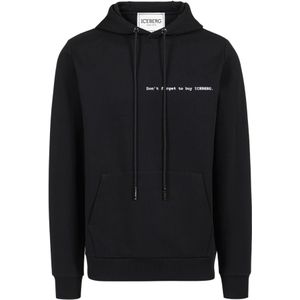 Iceberg, Heren, Sweatshirts & Hoodies, Zwart, Maat: S Katoen,