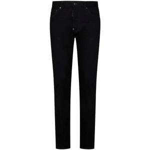 Dsquared2 Zwarte Denim Jeans met Ritssluiting , Black , Heren , Maat: XL