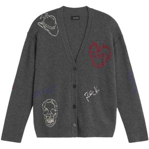 Zadig & Voltaire, Dames, Truien, Grijs, Maat: S Kasjmier,