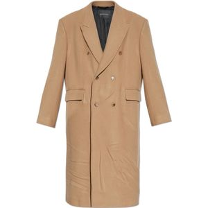 Balenciaga, Heren, Mantels, Beige, Maat: L Wol,