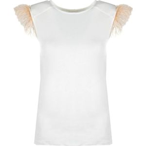 Patrizia Pepe, Dames, Blouses & Shirts, Wit, Maat: XS Leer,