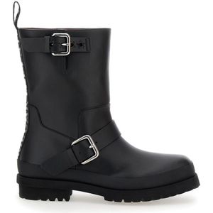 Stella McCartney - Zwarte Alter Sporty Mat Boots - Enkellaarsjes - Polyester - Gesp Sluiting