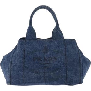 Prada Vintage, Dames, Pre-owned, Blauw, Maat: ONE Size Denim,