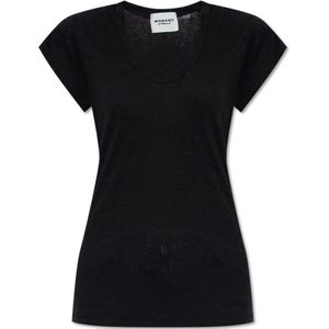 Marant étoile, Dames, Tops, Zwart, Maat: XS Linnen,