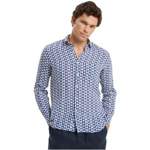 Peninsula, Heren, Overhemden, Blauw, Maat: XL Linnen,