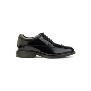 Hogan Leren herenschoenen met wingtip-design , Black , Heren , Maat: 43 1/2 EU