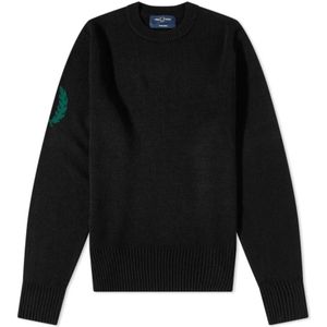 Fred Perry, Heren, Truien, Zwart, Maat: S Wol,