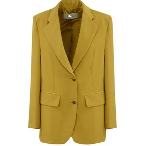 Elisabetta Franchi, Dames, Jassen, Geel, Maat: S Leer,