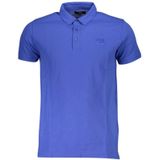 Cavalli Class - Blauw Katoenen Poloshirt - Heren - Met Borduurwerk