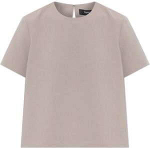 Theory, Dames, Tops, Grijs, Maat: XL Poliester,