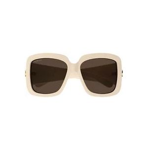 Gucci Bruine zonnebril voor vrouwen , Beige , Dames , Maat: 55 MM