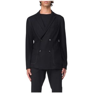 Giorgio Armani, Heren, Jassen, Zwart, Maat: XL Leer,