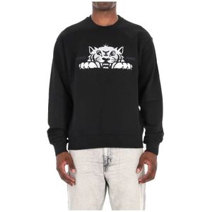 Kenzo, Heren, Sweatshirts & Hoodies, Zwart, Maat: S Katoen,