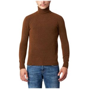Roberto Collina, Heren, Truien, Bruin, Maat: 2XL Jersey,