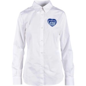 Love Moschino, Dames, Blouses & Shirts, Wit, Maat: S Katoen,
