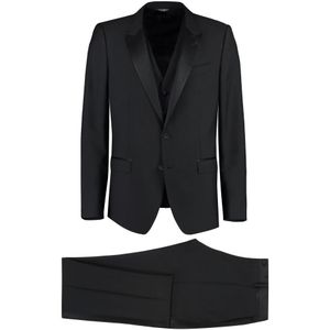 Dolce & Gabbana, Heren, Pakken, Zwart, Maat: XL Zijde,