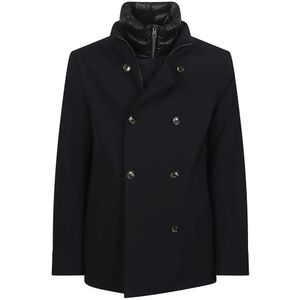 Montecore, Heren, Mantels, Blauw, Maat: L Leer,