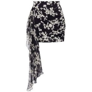 Elisabetta Franchi, Dames, Rokken, Zwart, Maat: XS Viscose,