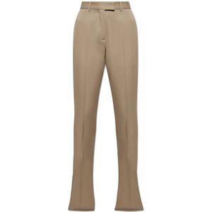 The Attico, Dames, Broeken, Beige, Maat: 2XS Wol,