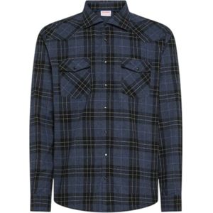 Sun68, Heren, Overhemden, Blauw, Maat: M Katoen,