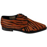 Dolce Gabbana - Brogue Schoenen - Oranje Zwart - Ponyhaar - Leren Zool