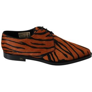 Dolce Gabbana - Brogue Schoenen - Oranje Zwart - Ponyhaar - Leren Zool