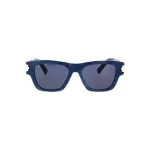 Dior Moderne Rechthoekige Zonnebril met Blauw Marmer Effect , Blue , unisex , Maat: 52 MM