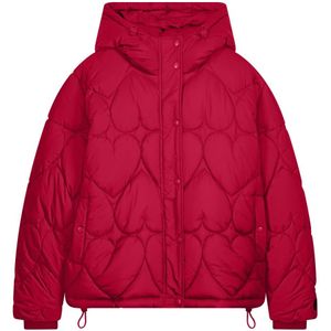 Fabienne Chapot - Damesjas - Rood - Gewatteerd Hartjespatroon - 100% Gerecycled Polyester