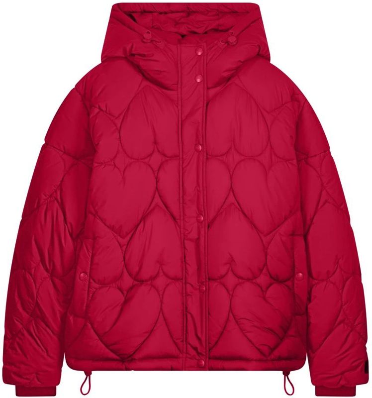 Fabienne Chapot - Damesjas - Rood - Gewatteerd Hartjespatroon - 100% Gerecycled Polyester