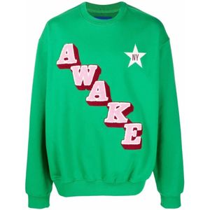 Awake NY, Heren, Sweatshirts & Hoodies, Groen, Maat: S Katoen,