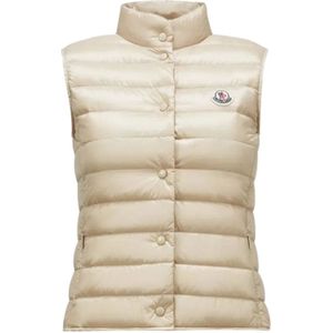 Moncler Slim Fit Down Gilet Beige , Beige , Dames , Maat: XS