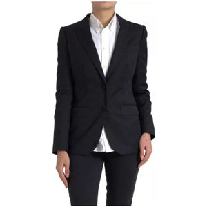 Dolce & Gabbana, Dames, Jassen, Zwart, Maat: M Wol,