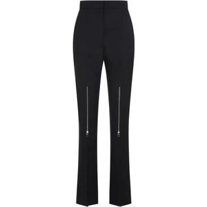 Alexander McQueen, Dames, Broeken, Zwart, Maat: XS Wol,
